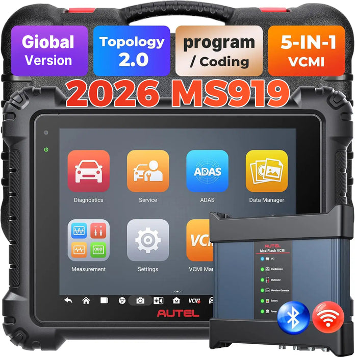Autel MaxiSys MS919丨Scanner de diagnostic haut de gamme/ECU programmation /codage/carte topologique 2.0/contrôle bidirectionnel/service de réinitialisation 40+/langue française