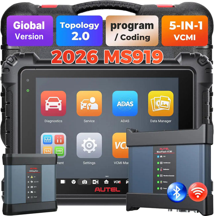 Autel MaxiSys MS919丨Scanner de diagnostic haut de gamme/ECU programmation /codage/carte topologique 2.0/contrôle bidirectionnel/service de réinitialisation 40+/langue française