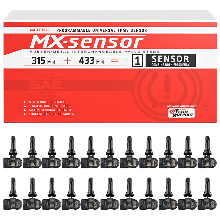 【Buy More Save More】Autel 433MHZ & 315MHZ 2in1 Rubber /Metal Stem Universial & Programmable TPMS Sensor
