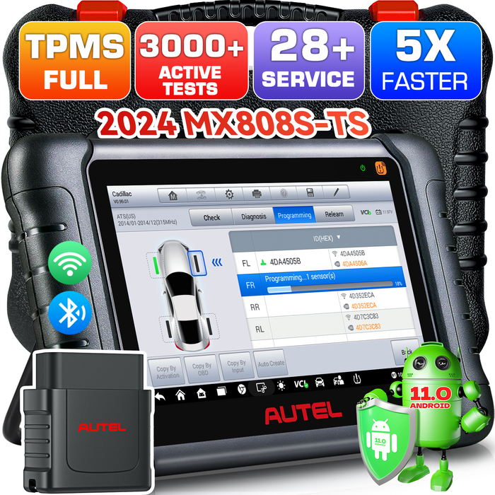 Autel MaxiCheck MX808S-TS | Programmation complète du capteur TPMS | Identique au MK808S-TS | tous les systèmes de niveau OE | 30+ services spéciaux | Multilingue